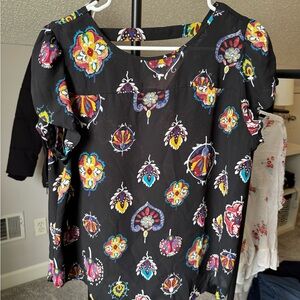 LOFT Black Floral Women's Blouse